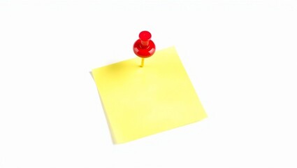 yellow note with red pin