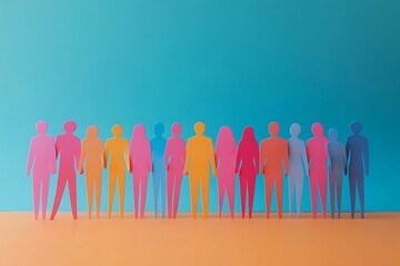 Colorful Paper People Figures Teamwork Together