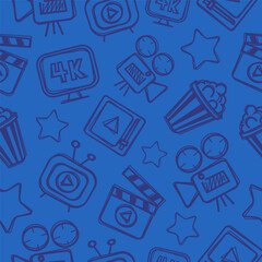 Pattern hand drawn icons cinema option two
