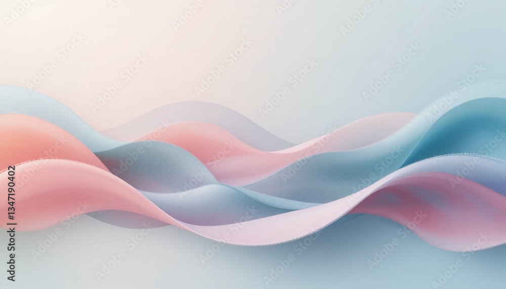 Poster dynamic abstract wave patterns digital art modern design serene environment close-up view fluid moti