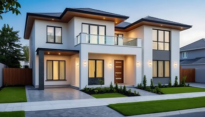 Fototapeta premium Luxury Real Estate Home Exterior with Elegant Close Up Detailing