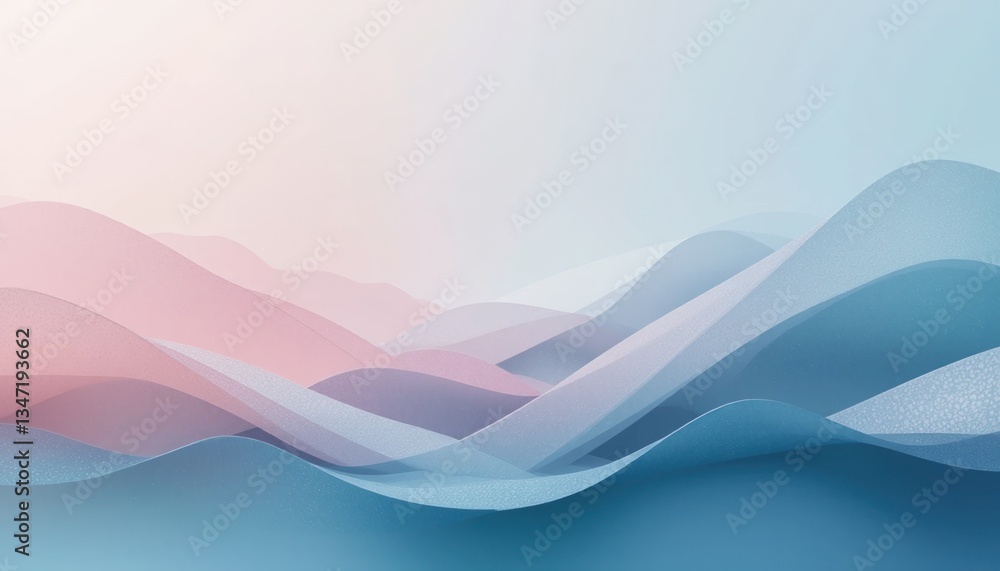 Poster flowing waves of colorful abstract design digital creation visual art serene environment aerial view