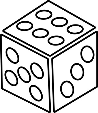 recommend clip art: Dice icon. Playing cube rolling dice vector isolated on transparent background. Dice, die for casino gambling line art icon for apps and websites. Vector illustration.