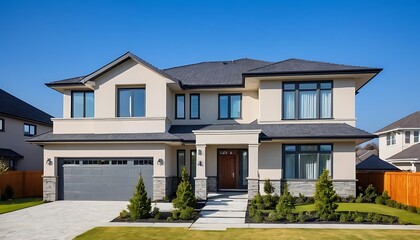 Fototapeta premium Modern Home Architecture Showcased in a Luxurious Close Up View