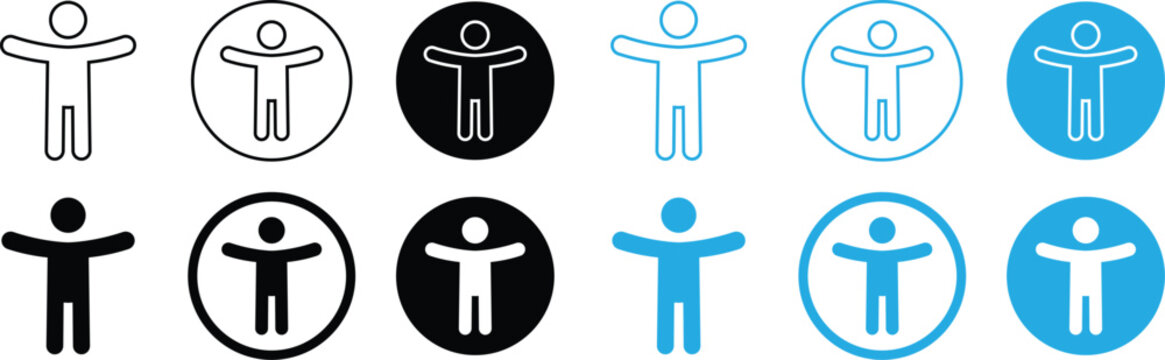 Accessibility icon set. Simple accessibility vector illustration. Universal access symbols isolated on transparent background. Blind disability people or visually impaired access the web buttons.