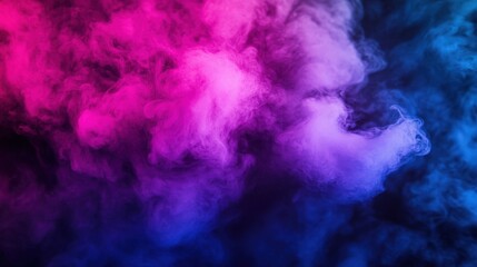 Fototapeta premium Neon Rave Gradient: Ultra-Bright Purple, Pink, and Blue Smoke Cloud in Abstract Background
