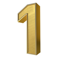 Blink blink of 3d golden number one text effect