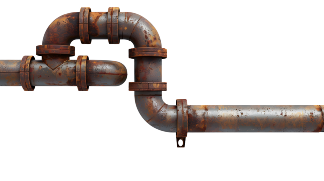 pipe isolated on a transparent background, detailed photo, png 