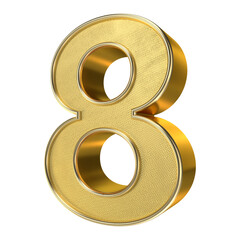 Blink blink of 3d golden number eight text effect