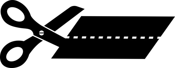 Cutting scissors icon. Scissors with cut lines symbols isolated on transparent background. Cutter business concept. Scissors icon page symbol for your website design Scissors icon logo, app, UI.