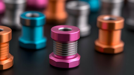 Close-Up of Colorful Metal Hardware Components