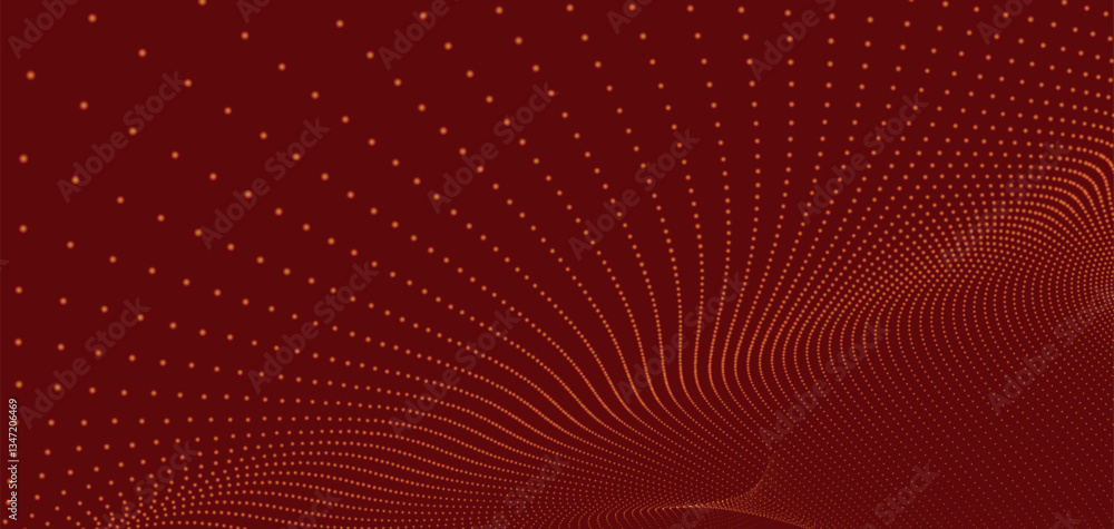 Poster futuristic dot wave. abstract digital particle wave. technology background. colored musical wave. li