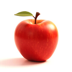 Ripe apple with leaf