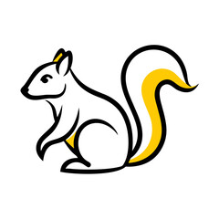  yellow and white squirrel sitting icon