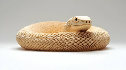 Fototapeta premium Carved Pale Beige Snake Sculpture
