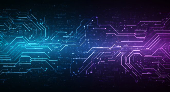 Blue and Purple technology background circuit