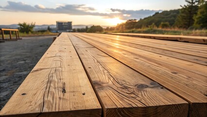 "Path to Serenity: Wooden Pathway Amidst Nature"