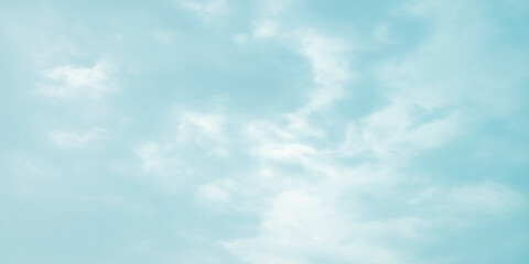 Fototapeta premium sunny sky blue light watercolor background. Aquarelle painting brush effect card paper textured canvas cloudy smoke space for text, entertaining card, template. aquamarine color graphics illustration