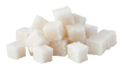 sugar cubes isolated on transparent background, detailed photo, png 