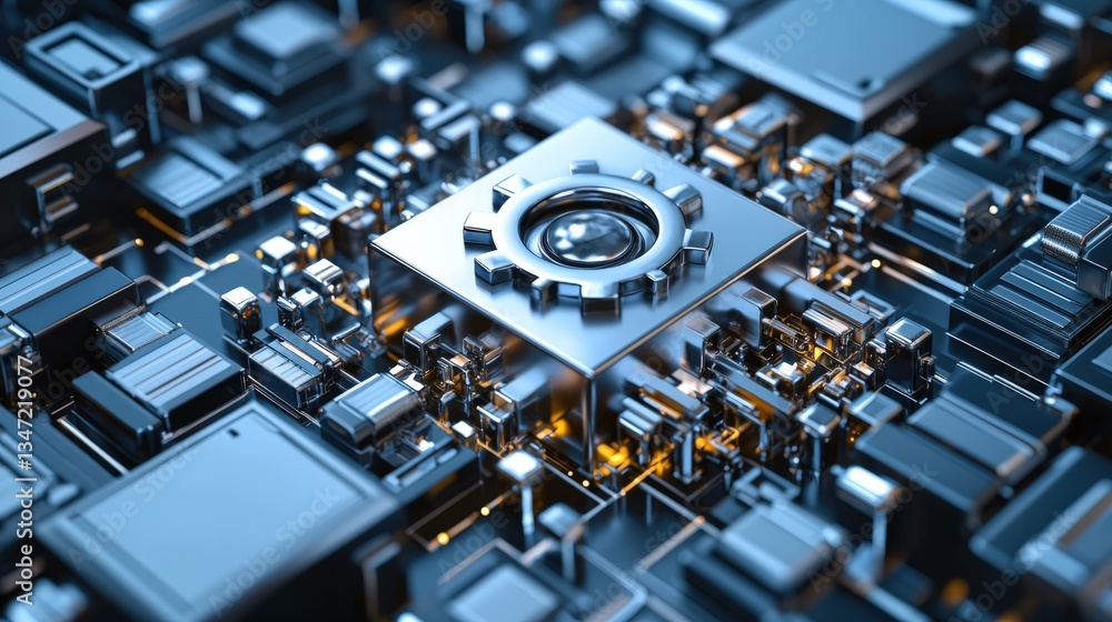 Aufkleber an abstract flow of digital data streams converging into a secure vault