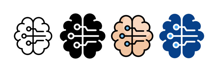 Brain  Icon Set Multiple Style Collection