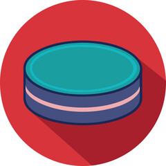 Round Blue Tablet with Pink Stripe, A round blue tablet with a pink stripe, representing medication, health, or pharmaceutical products.
