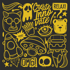 Elements Hand Drawn Doodle Vector shapes