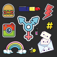 Colorful Hand drawn design elements collection 