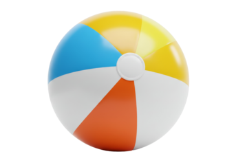 Colorful Beach Ball Transparent Background - A vibrant beach ball with a transparent background, perfect for summer designs and projects. Four colorful panels