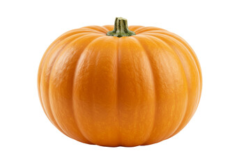 Obraz premium Orange Pumpkin Isolated on White Background - A vibrant orange pumpkin with a transparent background, symbolizing autumn, harvest, Thanksgiving, Halloween, and nature
