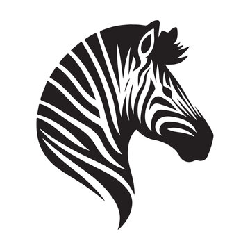 A minimalist zebra head vector, Zebra head silhouette icon