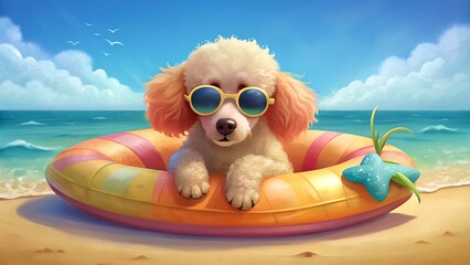 dog on the beach