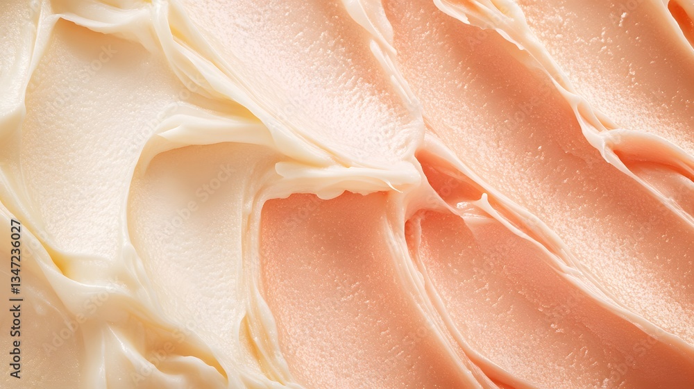 Poster close up view of two different cream textures