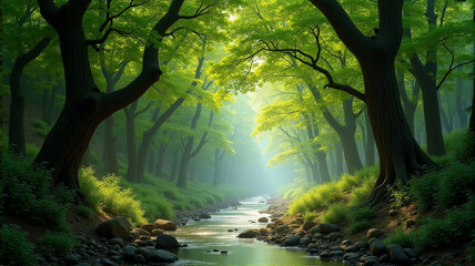 Obraz premium sunlight in the forest
