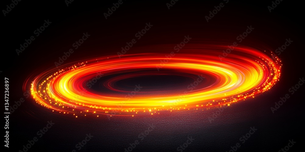 Poster abstract fiery swirl light trails bright design background red art glow speed space image photo
