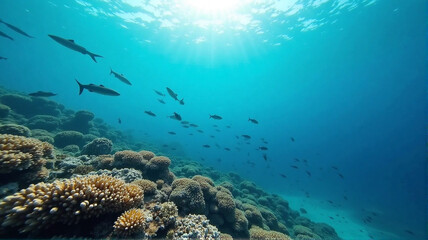 Fototapeta premium coral reef with fish