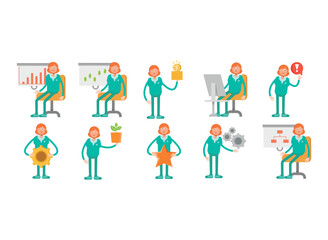 doctor characters in different poses set