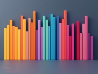 Obraz premium Digital bar chart comparing the performance of recent IPOs, organized by sector