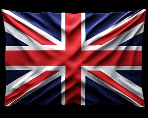 Waving UK flag, dark background