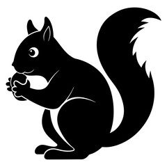 A squirrel stuffing it's cheeks too much silhouette vector illustration 