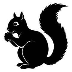 A squirrel stuffing it's cheeks too much silhouette vector illustration 
