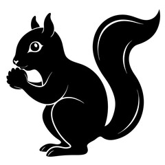 A squirrel stuffing it's cheeks too much silhouette vector illustration 