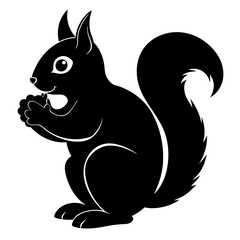 A squirrel stuffing it's cheeks too much silhouette vector illustration 