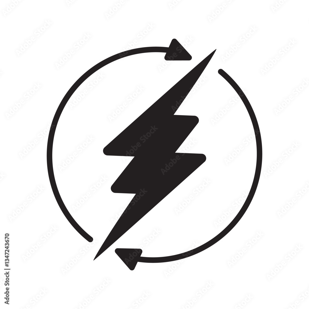 Poster lightning, electric power vector logo design element. energy and thunder electricity symbol concept.