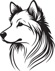 Dog Line Art – Black Vector Drawing