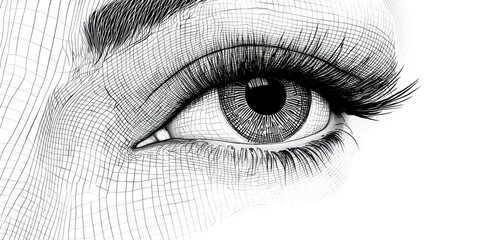 Obraz premium A close up of a woman's eye with a black eyeliner