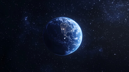 Fototapeta premium Earth Night View with City Lights