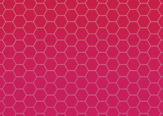 Close-up of a pink hexagonal pattern texture with a modern and geometric design