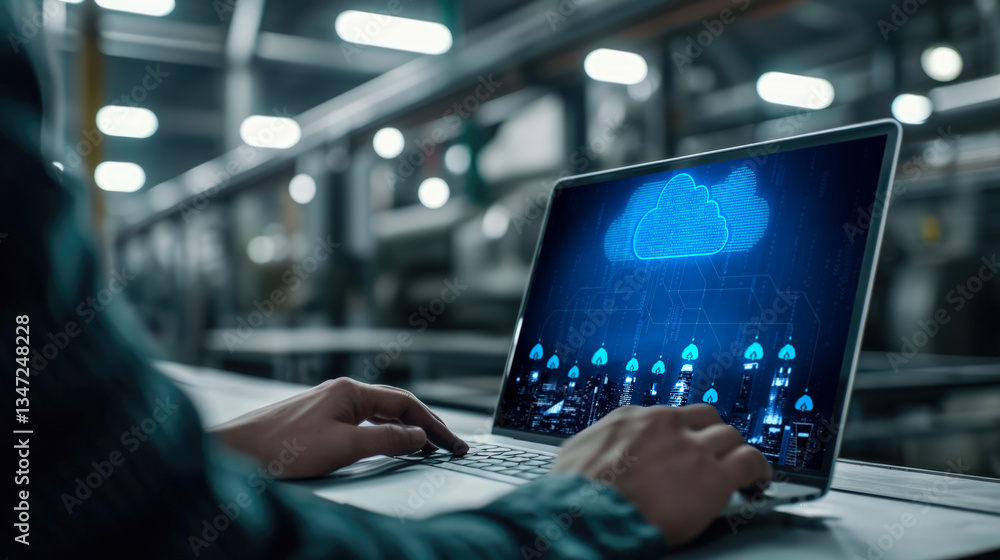 Poster cloud computing software for brisk remote work and personal data storage