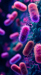 Fototapeta premium Close-Up of Bacteria Under the Microscope 